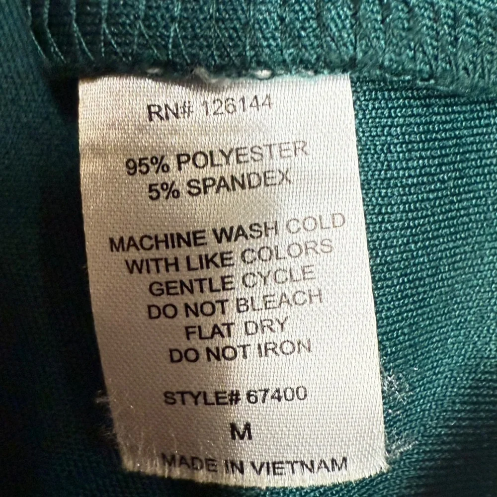 Olivia Blu Teal Green Bandage Pencil Skirt Ribbed Bodycon Career Size Medium - Picture 5 of 5
